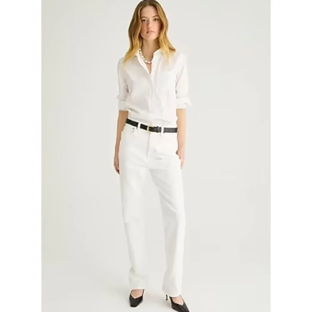 J.Crew Classic Straight Jeans Women's 31 White Slim High Rise Cotton Spandex NWT